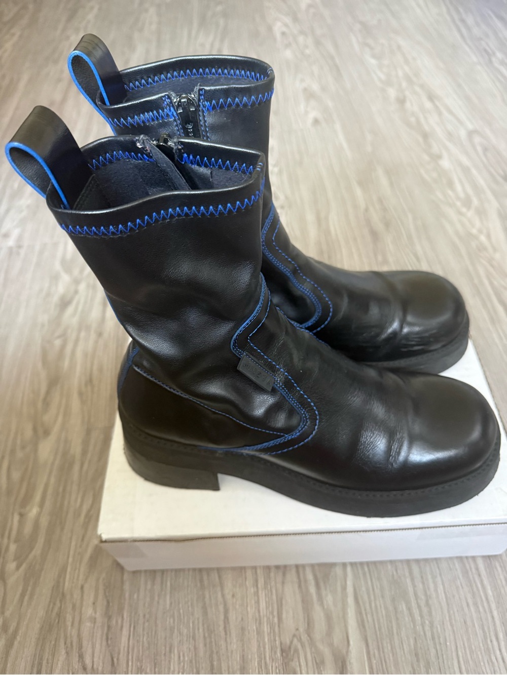 E8 by Miista Oliana in Raven - Black Blue Leather Boots – EU 39 - Picture 5 of 11